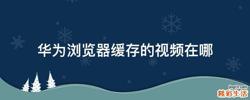 华为浏览器缓存的视频在哪