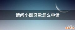 请问小额贷款怎么申请