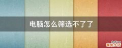 电脑怎么筛选不了了
