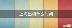 上海出梅什么时间