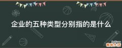 企业的五种类型分别指的是什么