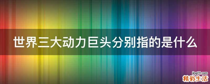 世界三大动力巨头分别指的是什么