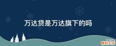 万达贷是万达旗下的吗