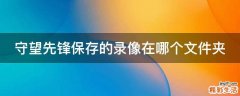 守望先锋保存的录像在哪个文件夹