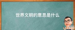 世界文明的意思是什么