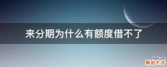 来分期为什么有额度借不了
