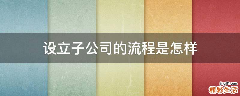 设立子公司的流程是怎样