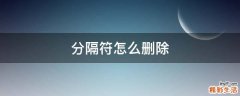 分隔符怎么删除