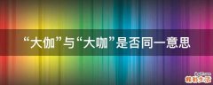 “大伽”与“大咖”是否同一意思