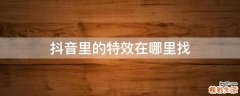 抖音里的特效在哪里找