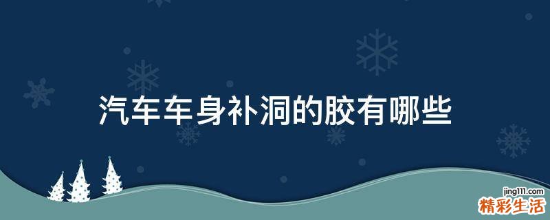 汽车车身补洞的胶有哪些