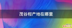 茂谷柑产地在哪里