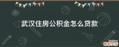 武汉住房公积金怎么贷款