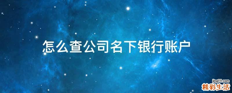 怎么查公司名下银行账户