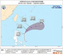 12月11日菲律宾以东热带低压将向东北方向移动 或加强为今年第25号台风