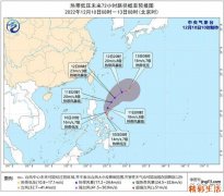 12月10日菲律宾以东热带低压今天上午生成 或加强为25号台风