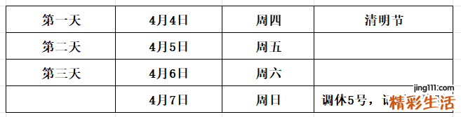 清明节假期2024法定假日几天 从几号到几号放假